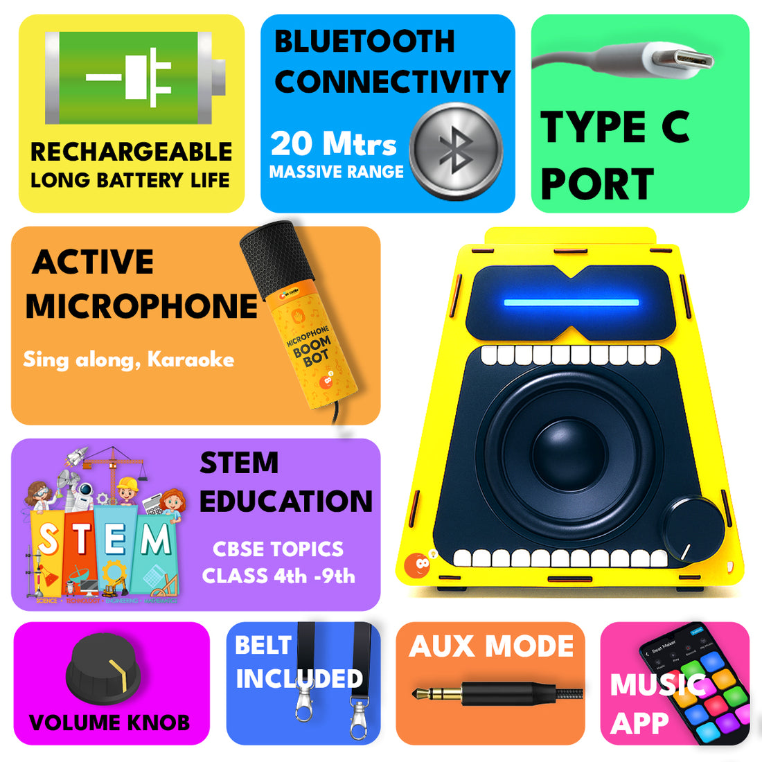 Boom Bot | DIY Bluetooth Speaker with Microphone | Ages 8-14