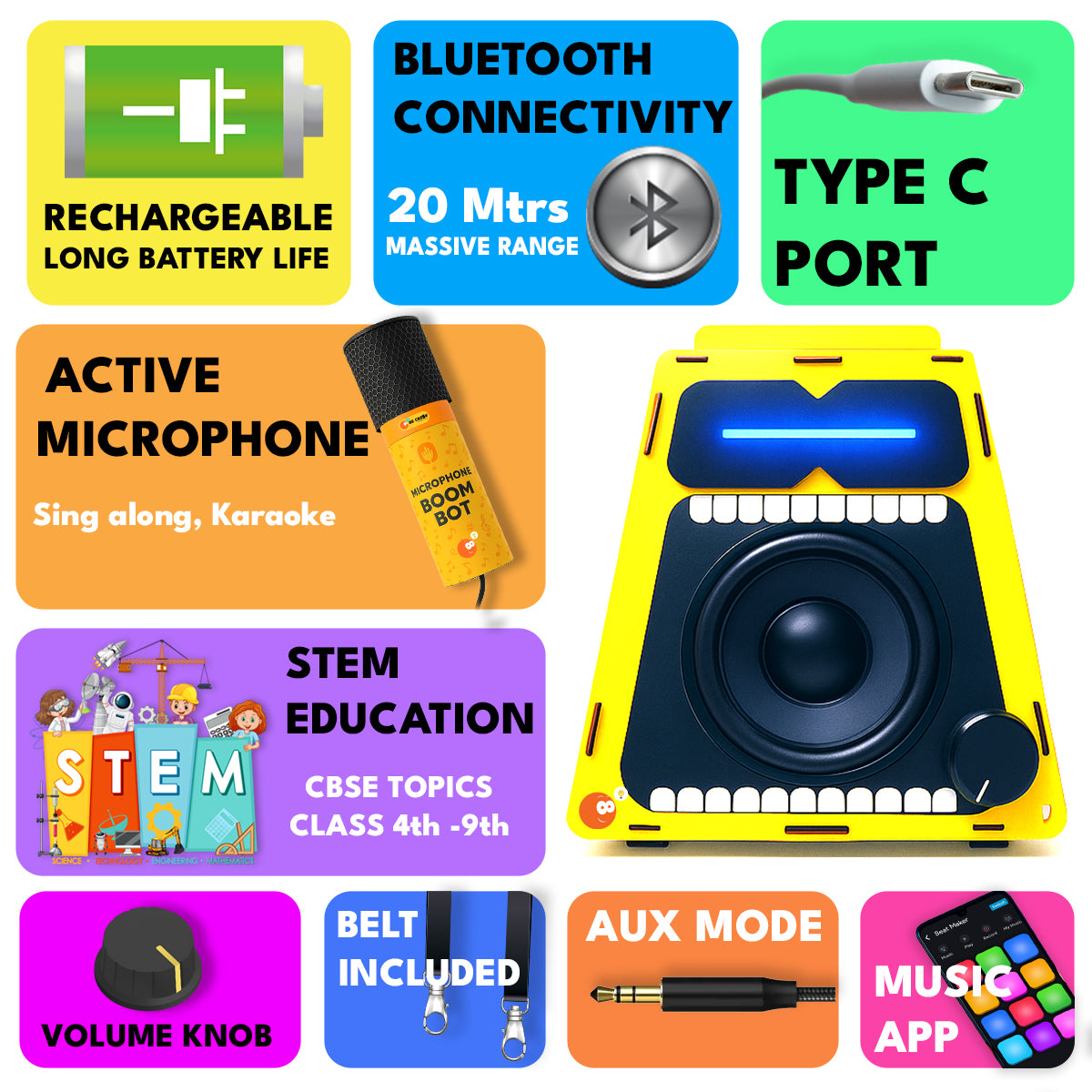 Boom Bot | DIY Bluetooth Speaker with Microphone | Ages 8-14