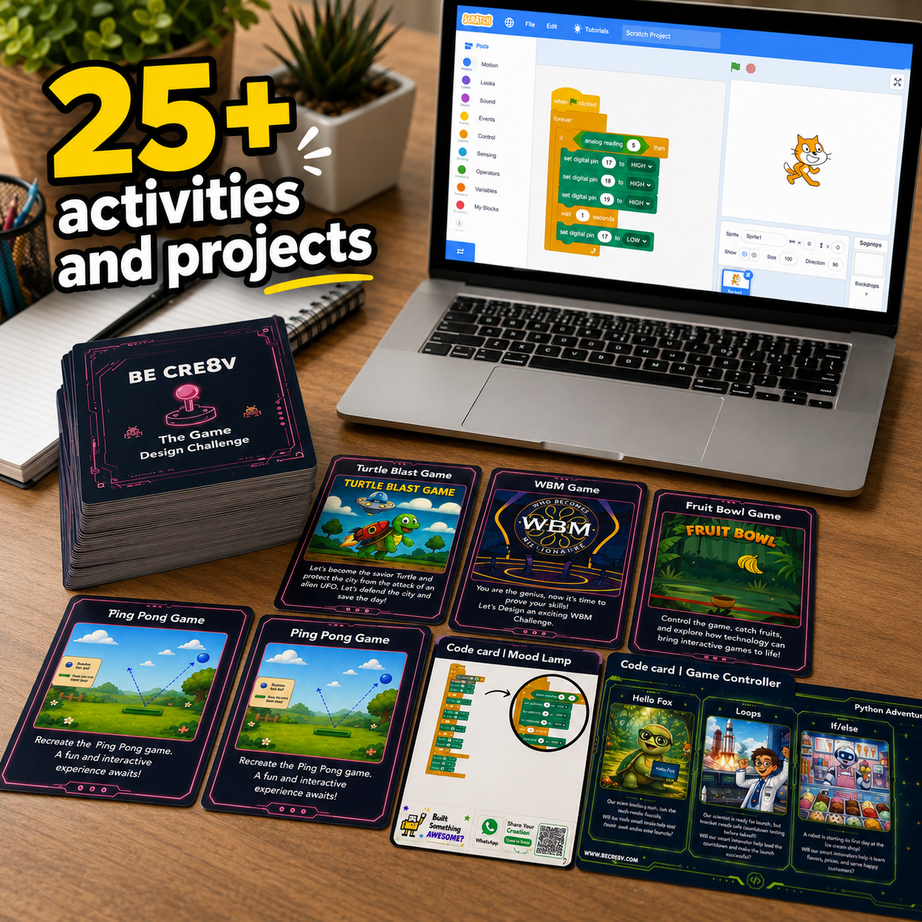 Robocoders Junior STEM Kit for Kids Age 7-9 | 30+ Experiments in AI, Coding & Electronics | Scratch-Based Drag & Drop Coding | Robotics & Electronics DIY Kit | Creative Computing Learning Kit
