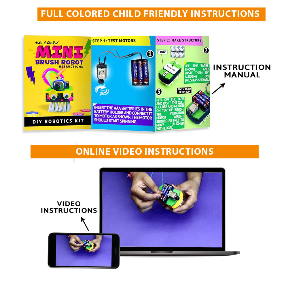 DIY Robotic Mini Brush Robot | 10 in 1 return gift pack | 8-12 years