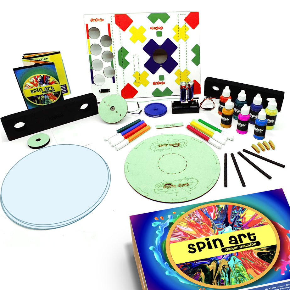 Spin Art Machine DIY Kit | Motorized Spinning Art Machine | 8-12 years