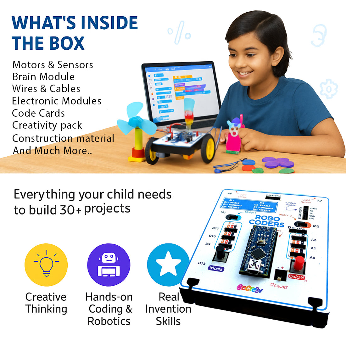 Robocoders| 50-in-1 STEM Robotics Kit for Kids 8–14 | Build Robots & Smart Gadgets | Learn Coding with Scratch, Python & IoT | Educational Toy with Sensors & Motors