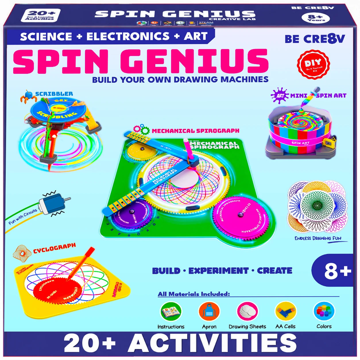 SpinGenius Creative Lab – Build Your Own Drawing Machines (DIY STEAM Kit)